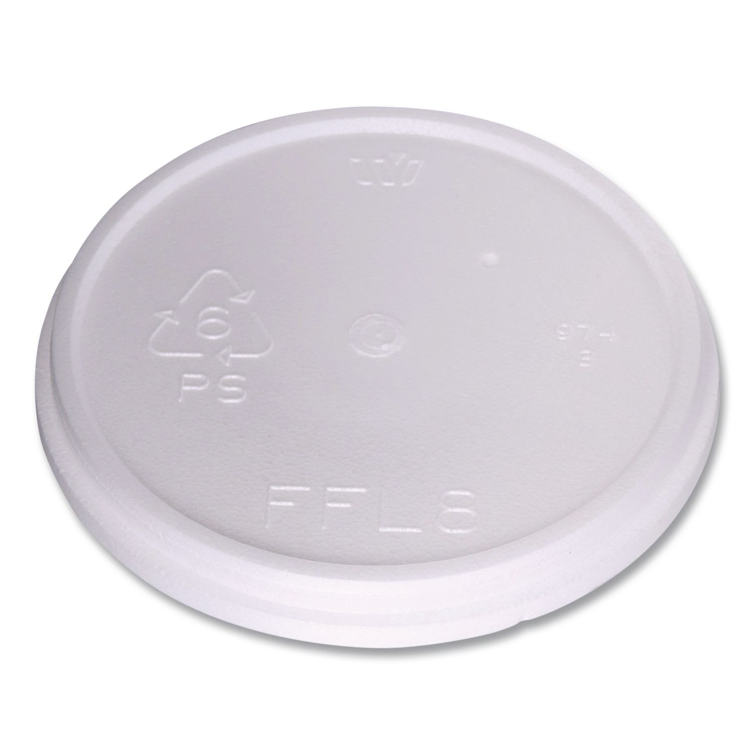 WinCup WCP222086 Plastic Lids for Foam Cups and Bowls, Fits 8 oz to 16 oz Cups/5 oz to 10 oz Bowls, White, 500/Carton