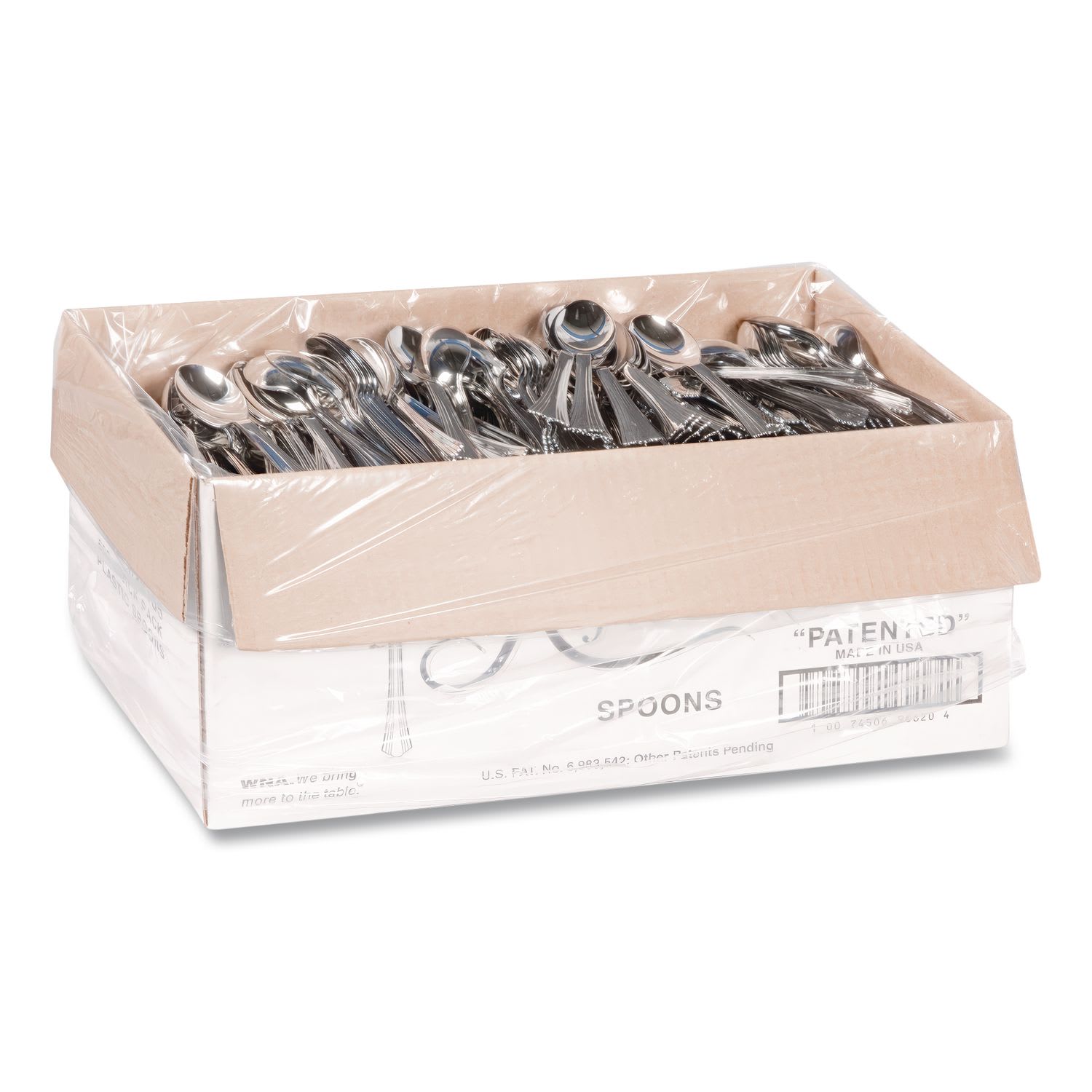WNA WNA620155 Heavyweight Plastic Spoons, Reflections Design, Silver, 600/Carton