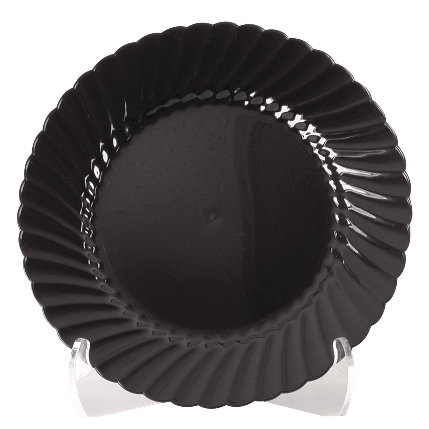 WNA WNACW75180BK Classicware Plastic Plates, 7.5" Dia, Black, 10/pack, 18 Packs/carton