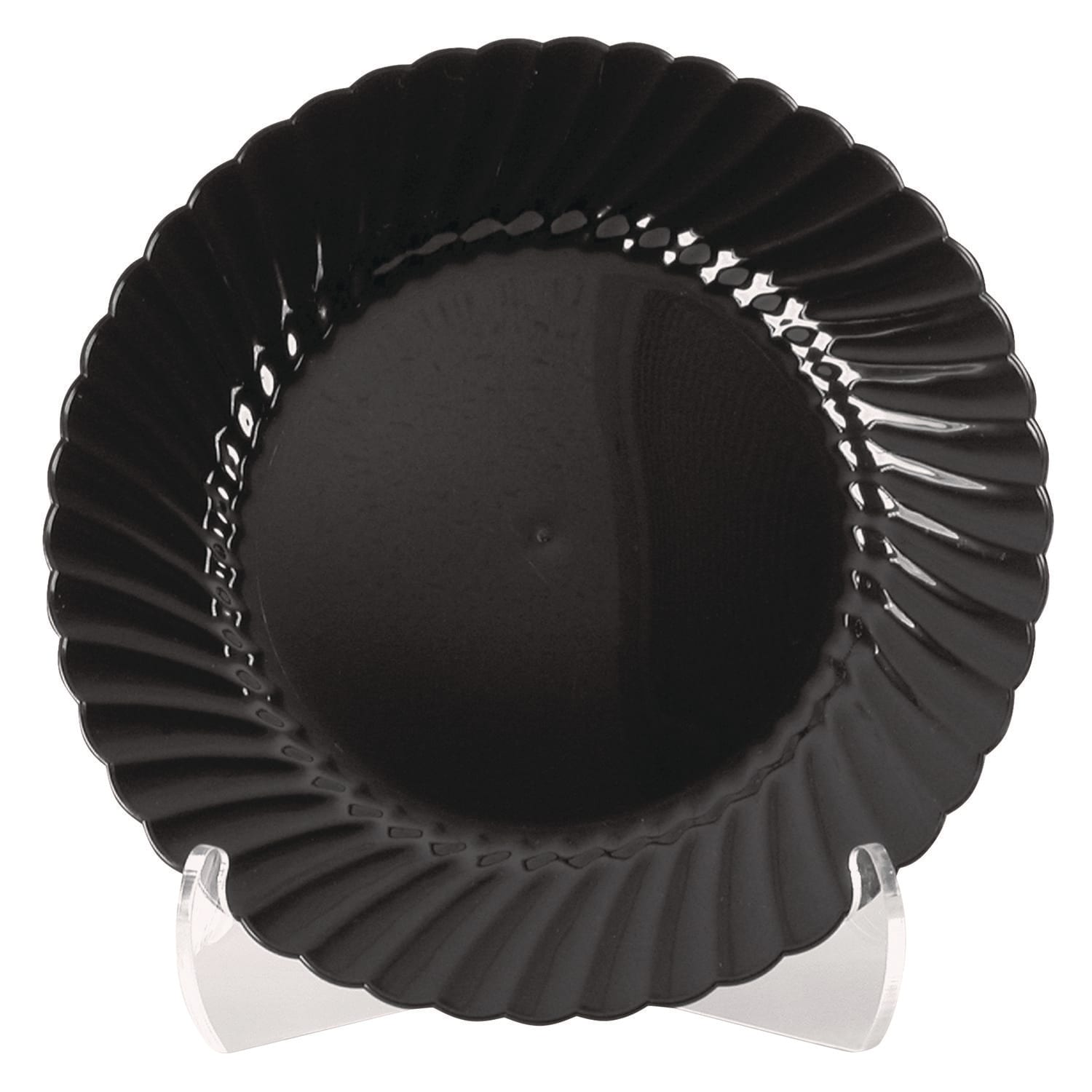 WNA WNACW9180BK Classicware Plastic Plates, 9" Dia, Black, 10/pack, 18 Packs/carton