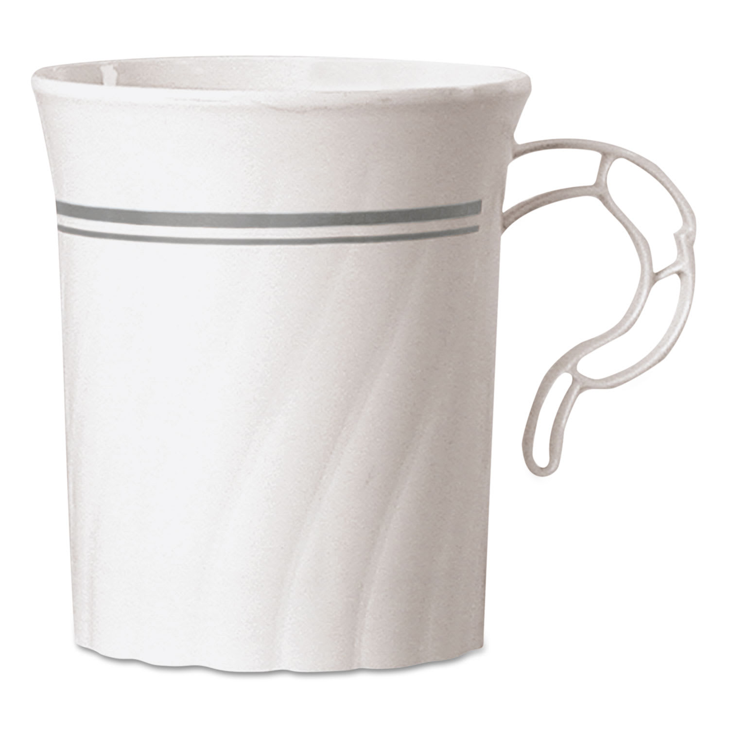 WNA WNACWM8192WSLVR Classicware Plastic Coffee Mugs, 8 Oz, Silver, 8/pack, 24 Packs/carton
