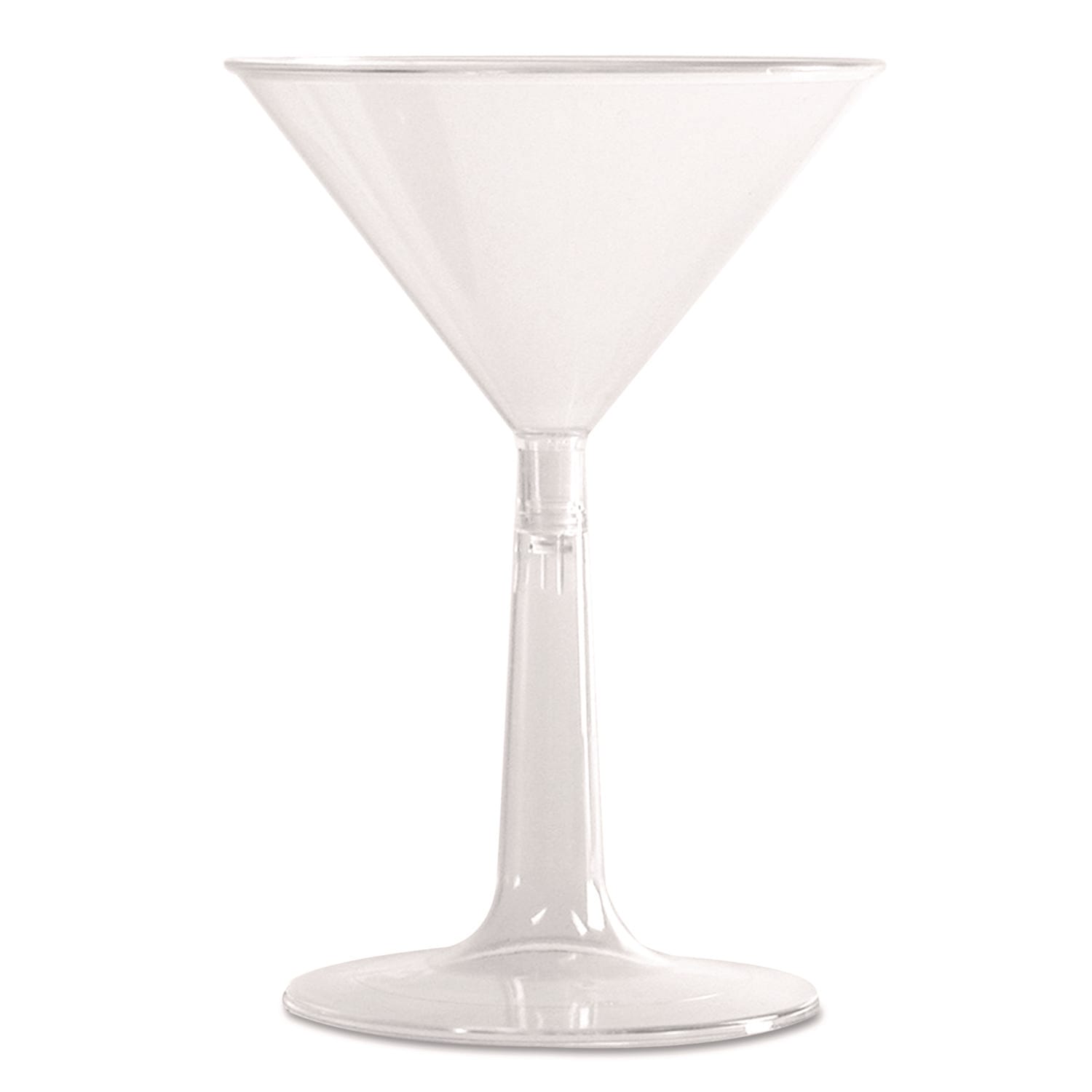 WNA WNAMT696 Comet Plastic Martini Glasses, Two-Piece Construction, 6 oz, Clear, 12/Pack, 8 Packs/Carton
