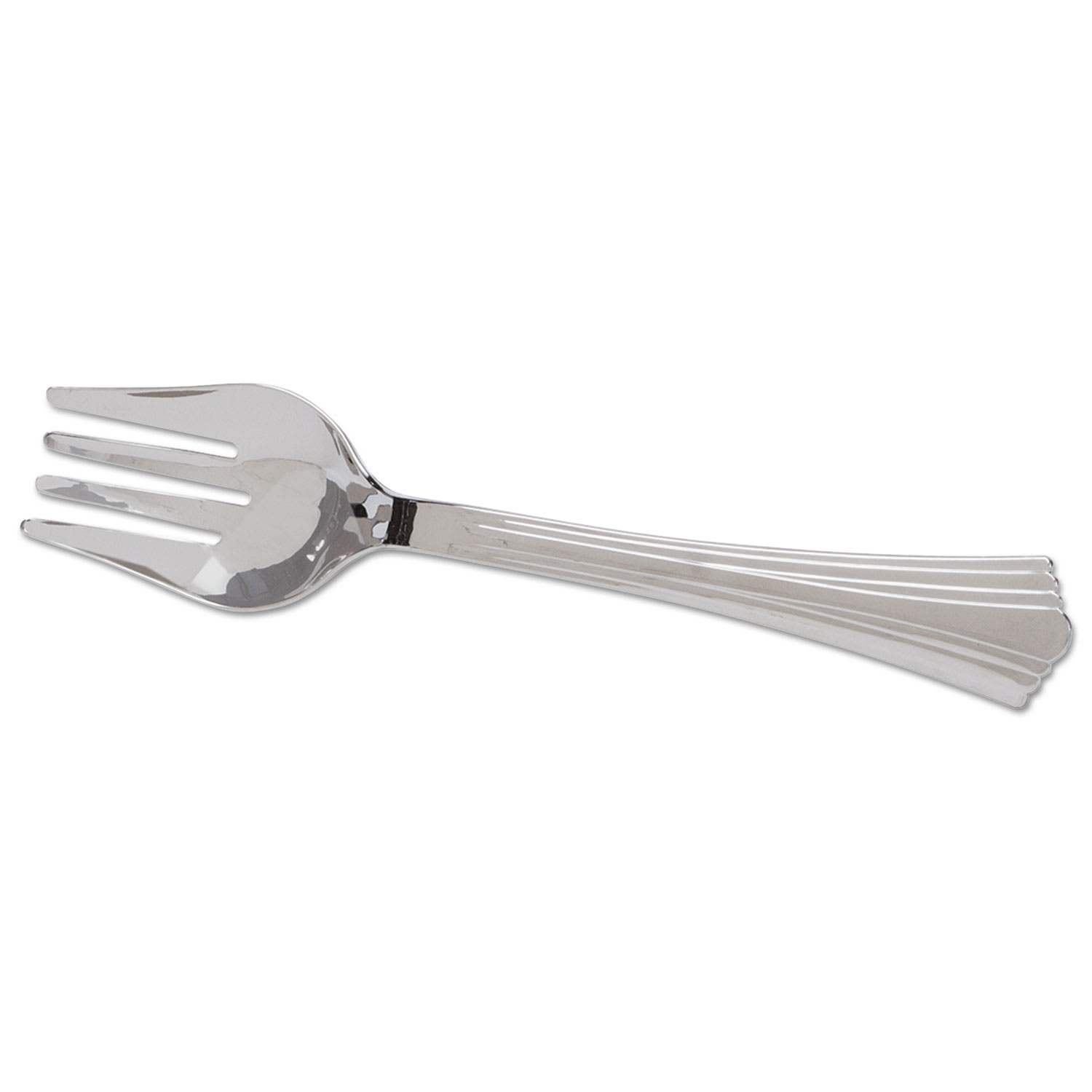 WNA WNARFVFK10 Heavyweight Plastic Serving Forks, Reflections, 10", Silver, 60/Carton