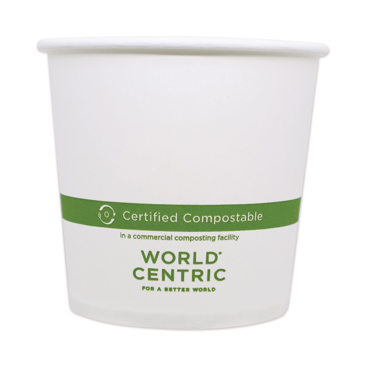 World Centric WORBOPA24 Paper Bowls, 24 oz, 4.4" Diameter x 4.4" h, White, 500/Carton