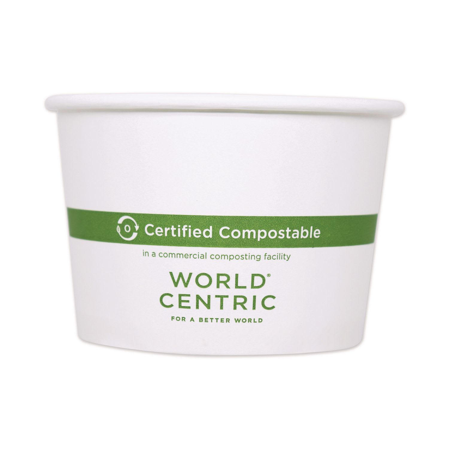 World Centric WORBOPA8 Paper Bowls, 8 oz, 3.5" Diameter x 2.3" h, White, 1,000/Carton