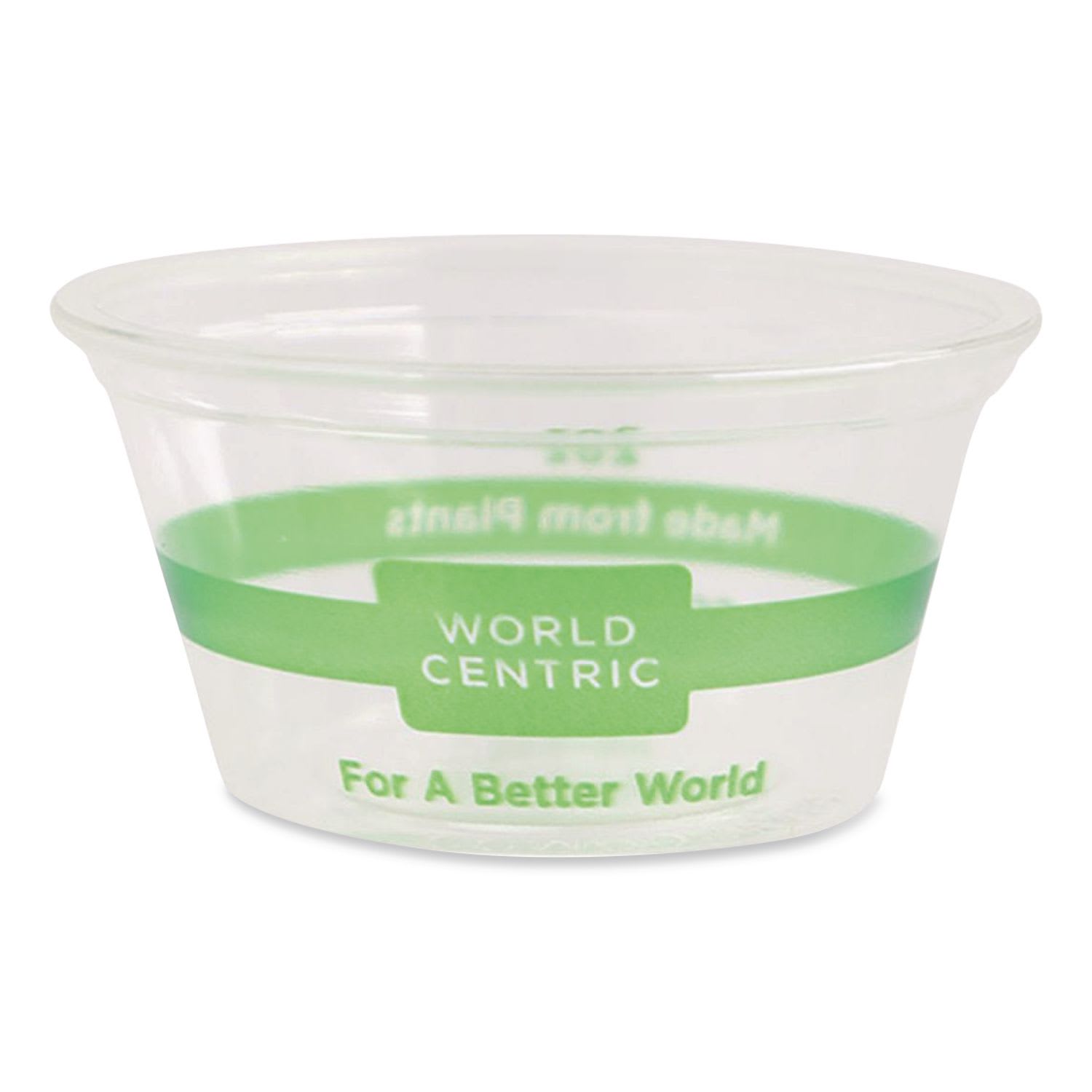 World Centric WORCPCS2S PLA Clear Portion Cups, Souffle, 2 oz, Plastic, Clear, 2,000/Carton