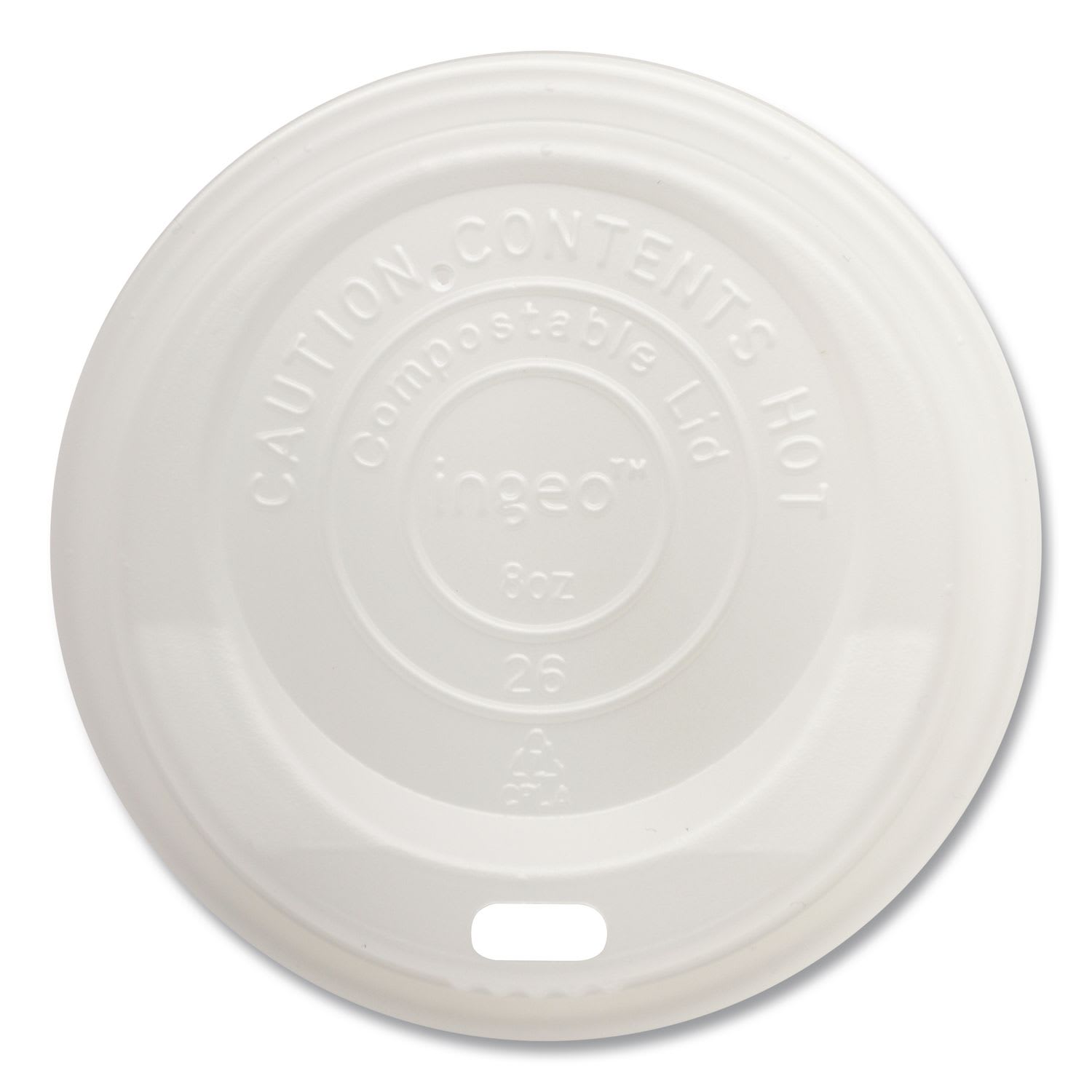 World Centric WORCULCS8 PLA Lids for Hot Cups, Fits 8 oz Hot Cups, Plastic, White, 1,000/Carton