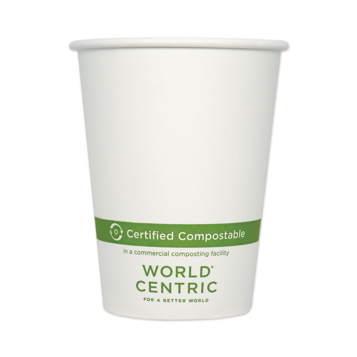 World Centric WORCUPA12 Paper Hot Cups, 12 Oz, White, 1,000/carton