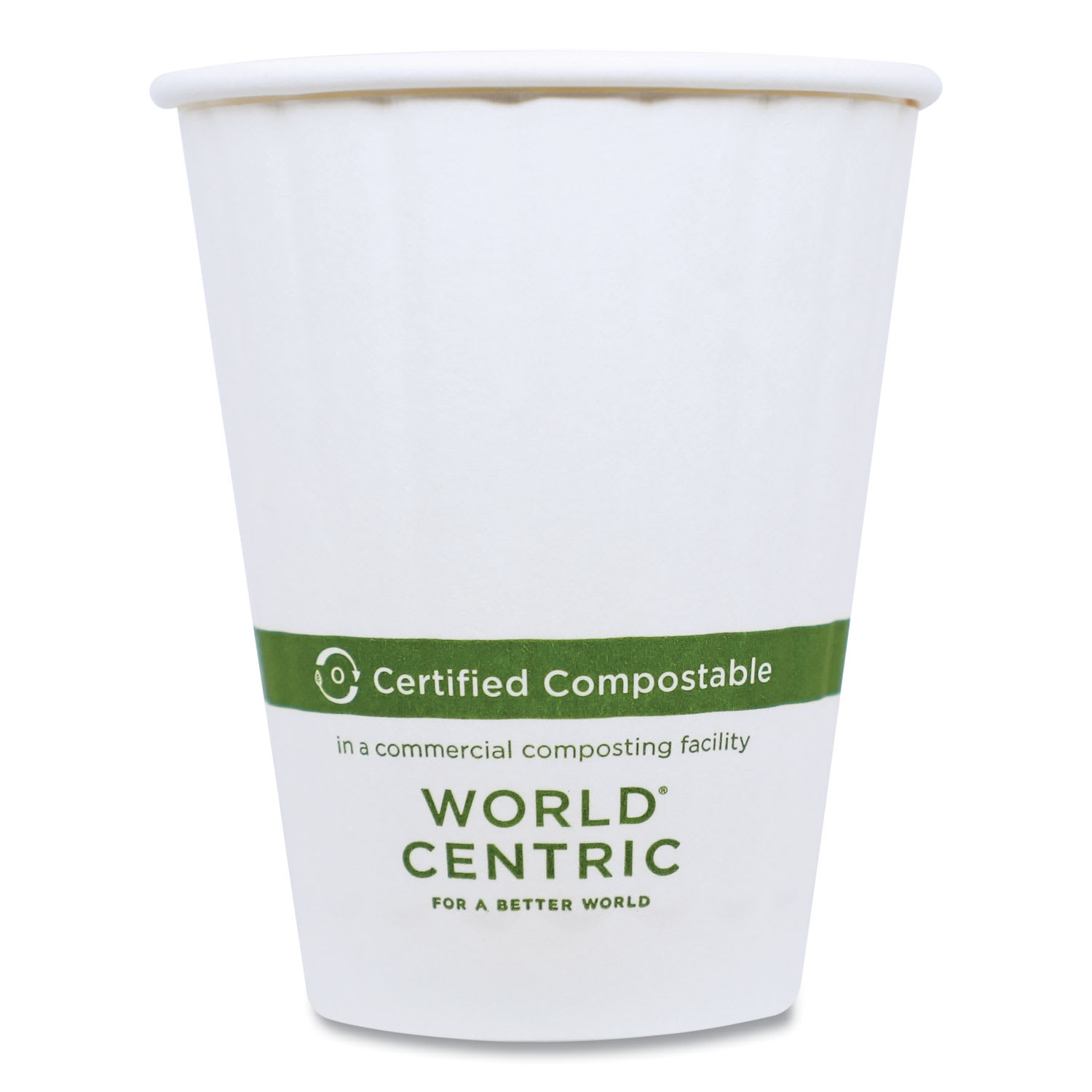 World Centric WORCUPA12D Double Wall Paper Hot Cups, 12 oz, White, 1,000/Carton