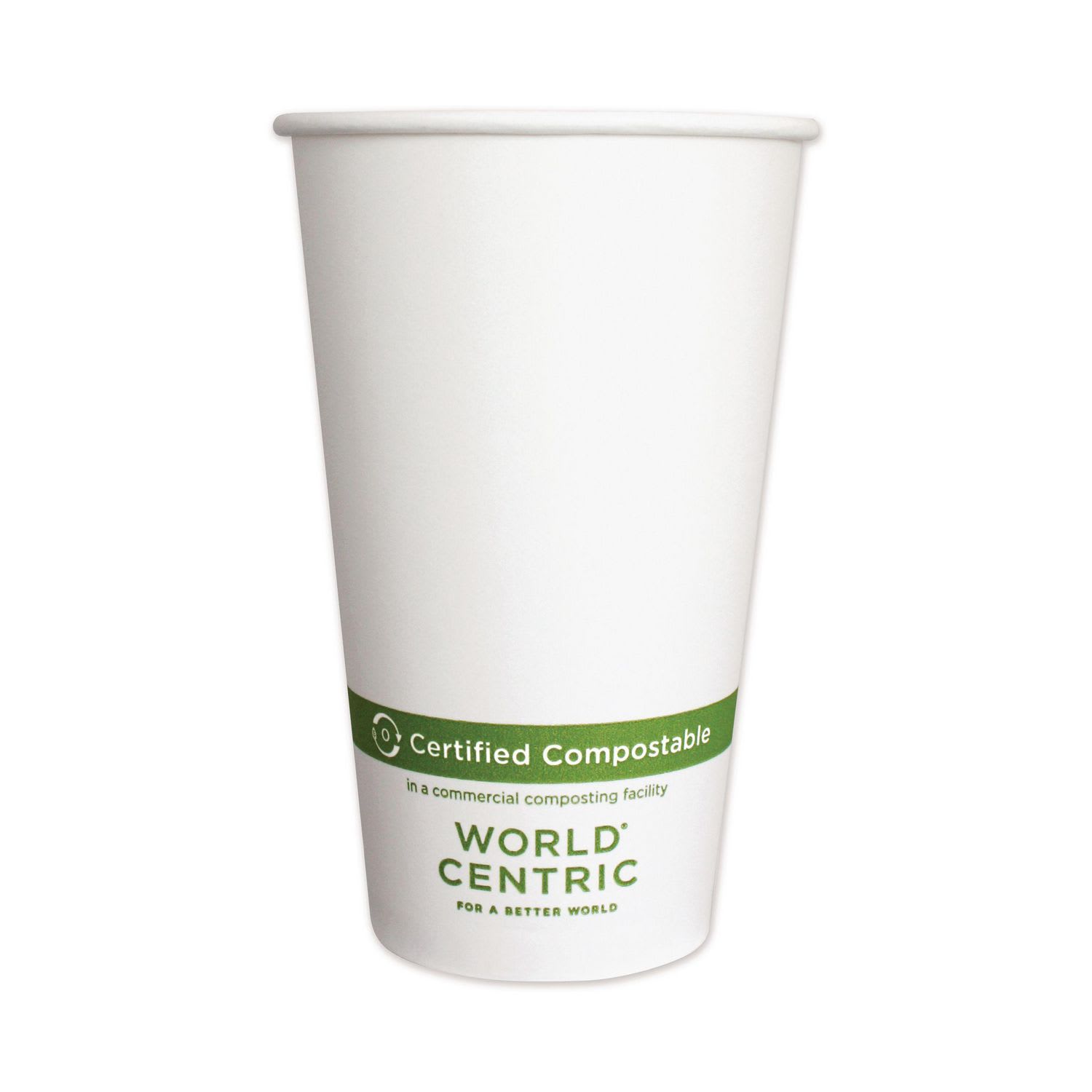 World Centric WORCUPA16 Paper Hot Cups, 16 Oz, White, 1,000/carton