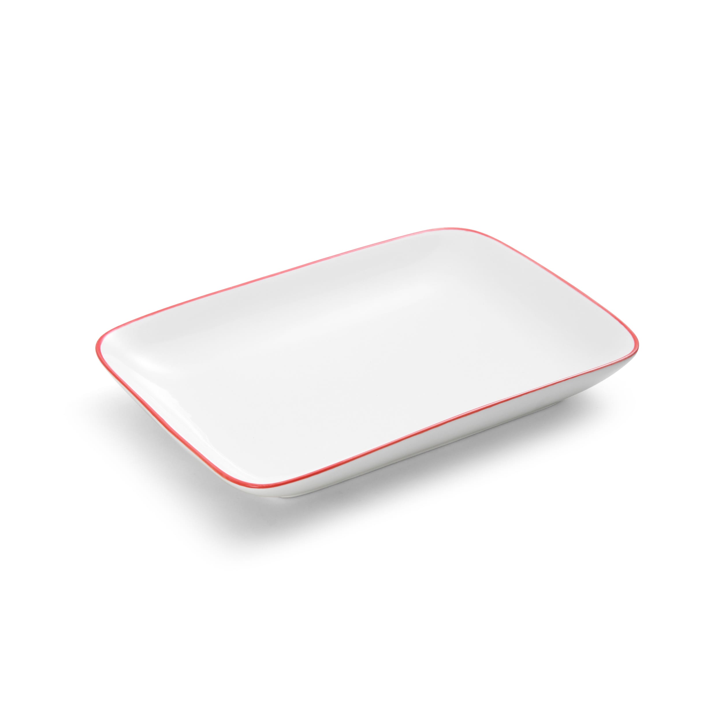 Outlet Mikasa 5260294 Bistro Pinstripe Porcelain Rectangular Platter 10x7"