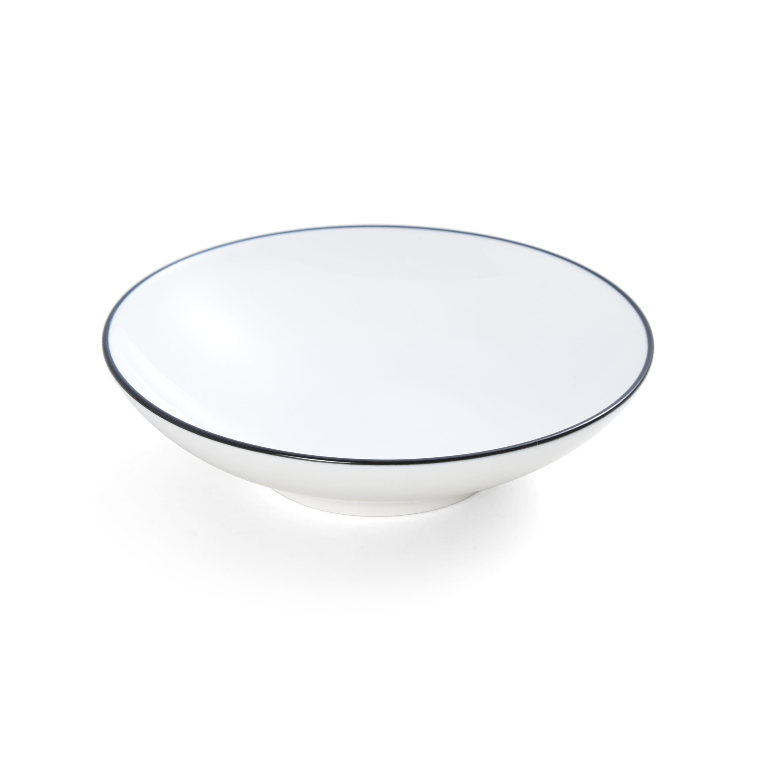 Outlet Mikasa 5260383  Bistro Pinstripe Porcelain Coupe Deep Plate 6.5" / 8.5oz