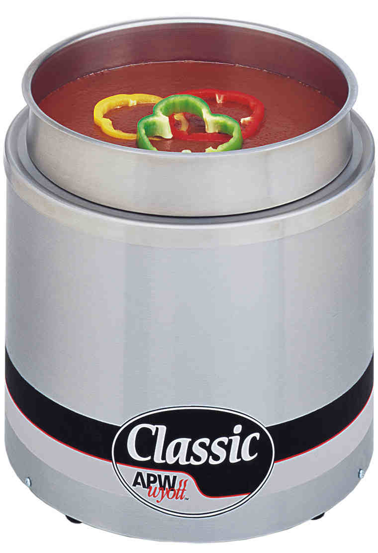 APW Wyott RW-2V 11 Qt Round Countertop Food Warmer, Less Inset, 120V