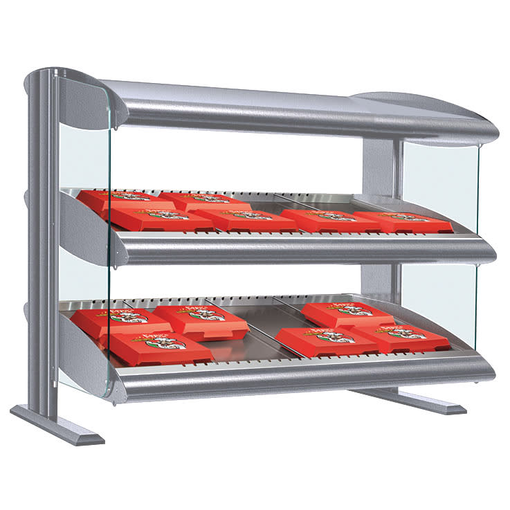 Outlet Hatco HXMS-24D WHITE Heated Merchandiser – 2-Shelf Slanted Display, Granite White