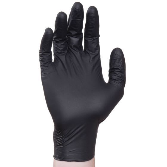 Elara FNF214BK FINEFIT2G XL Black Nitrile Disposable Gloves, Powder-Free, 1000/CS