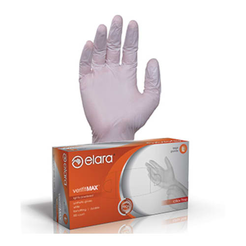Elara FSX304 verifitMAX XL White Synthetic Vinyl Disposable Gloves, Powdered, 1000/CS