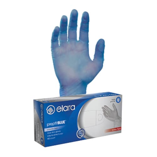 Elara FV204BL prepfitBLUE XL Blue Vinyl Disposable Gloves, Powder-Free, 1000/CS