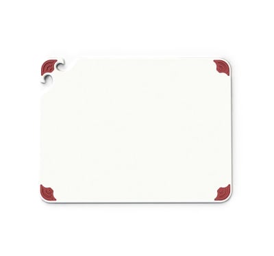 Boelter T1824RD4 TGrip Cutting Board, 18"X24", White w/ Red Grippies