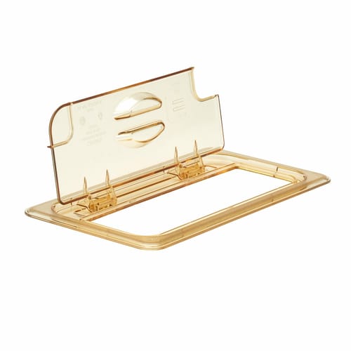 Cambro 30HPLN150 High Heat Food Pan Notched Lid, 1/3 Size, Amber
