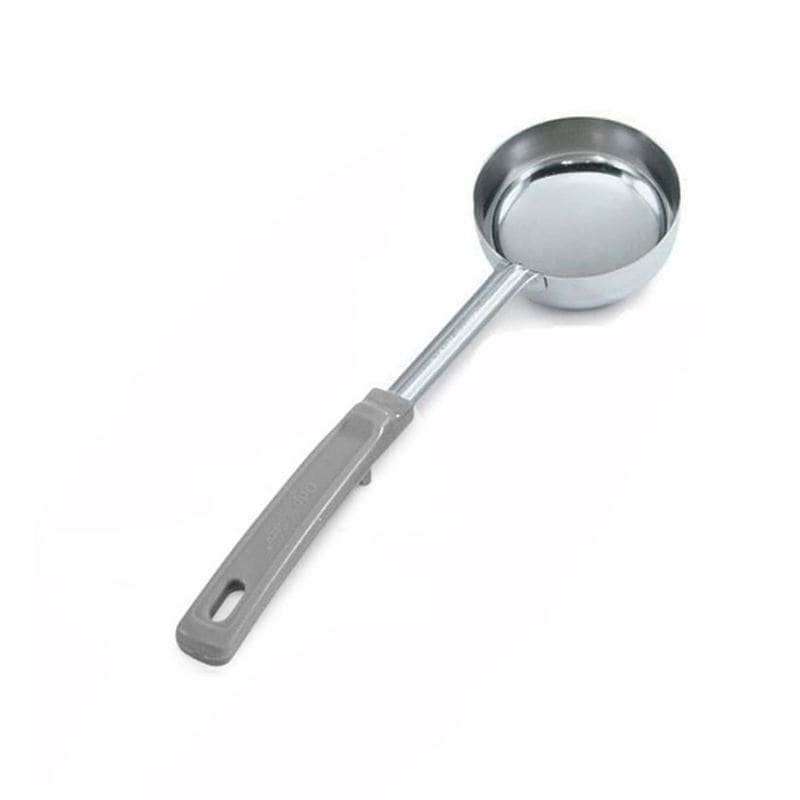 Vollrath 62172 4-ounce Solid Round Spoodle Utensil With Gray Grip "n Serv Handle