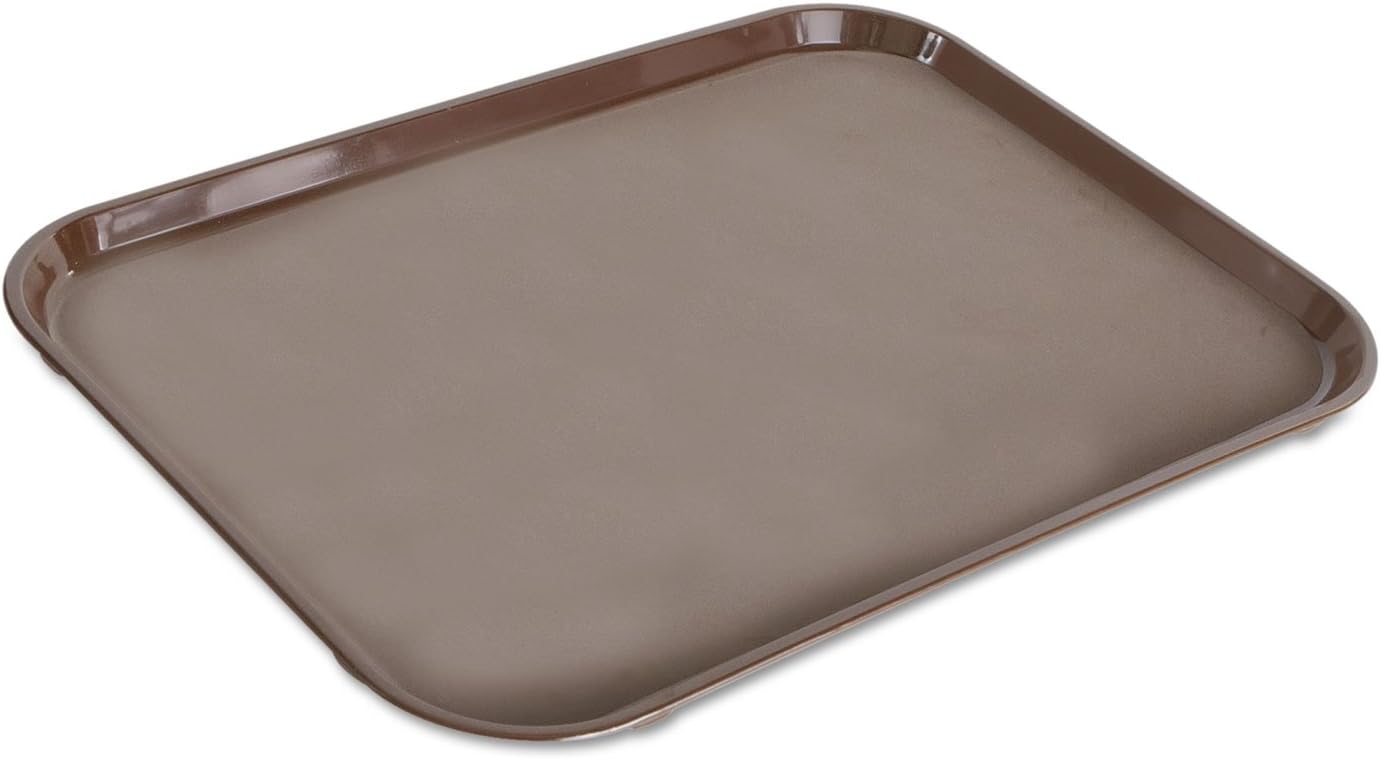 Outlet Cambro PT1216167 Polythread Nonskid Rectangular Tray, 16"X12", Brown