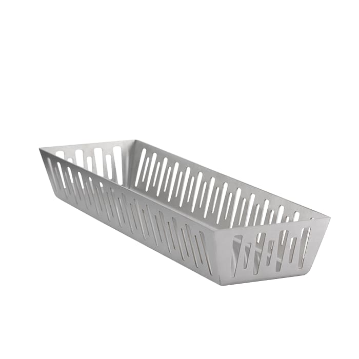 Service Ideas DB-77 Narrow Rectangle Basket, Brushed Stainless 12/case