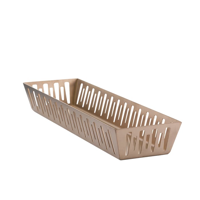 Service Ideas DB-77RG Narrow Rectangle Basket, Rose Gold 12/case