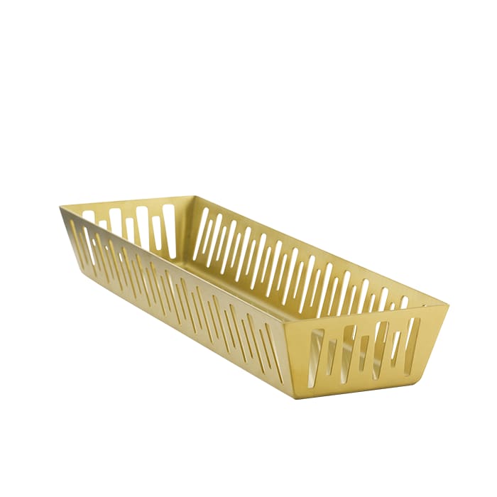 Service Ideas DB-77VG Narrow Rectangle Basket, Vintage Gold 12/case