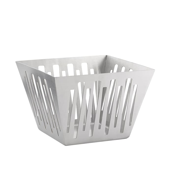 Service Ideas DB-79 Square Flared Basket, Brushed Stainless 12/case