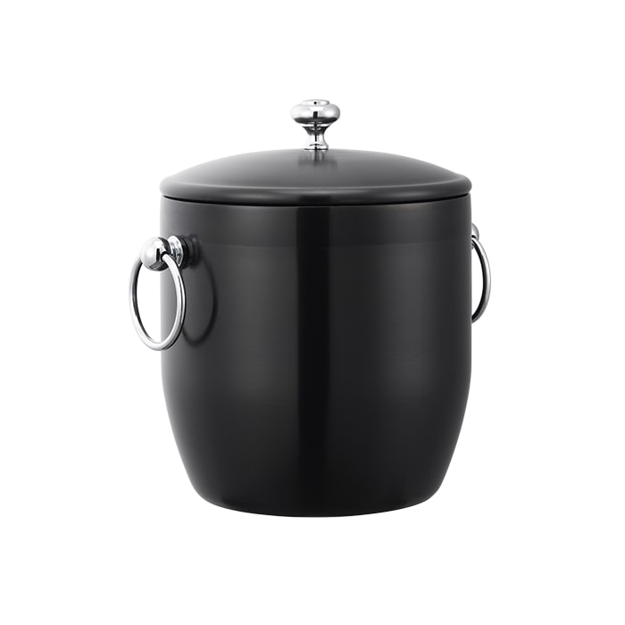 Service Ideas IB3BSBX Double Wall Stainless Ice Bucket, 3 Liter, Black Onyx 6/case