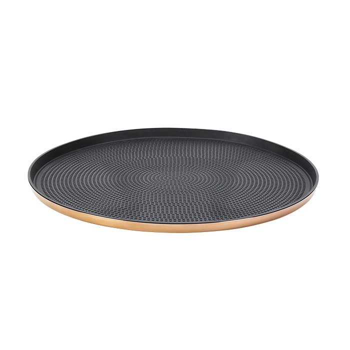 Service Ideas TRME14RIRG Modern Edge Non-Slip Removable Insert Tray, Large, Rose Gold 12/case
