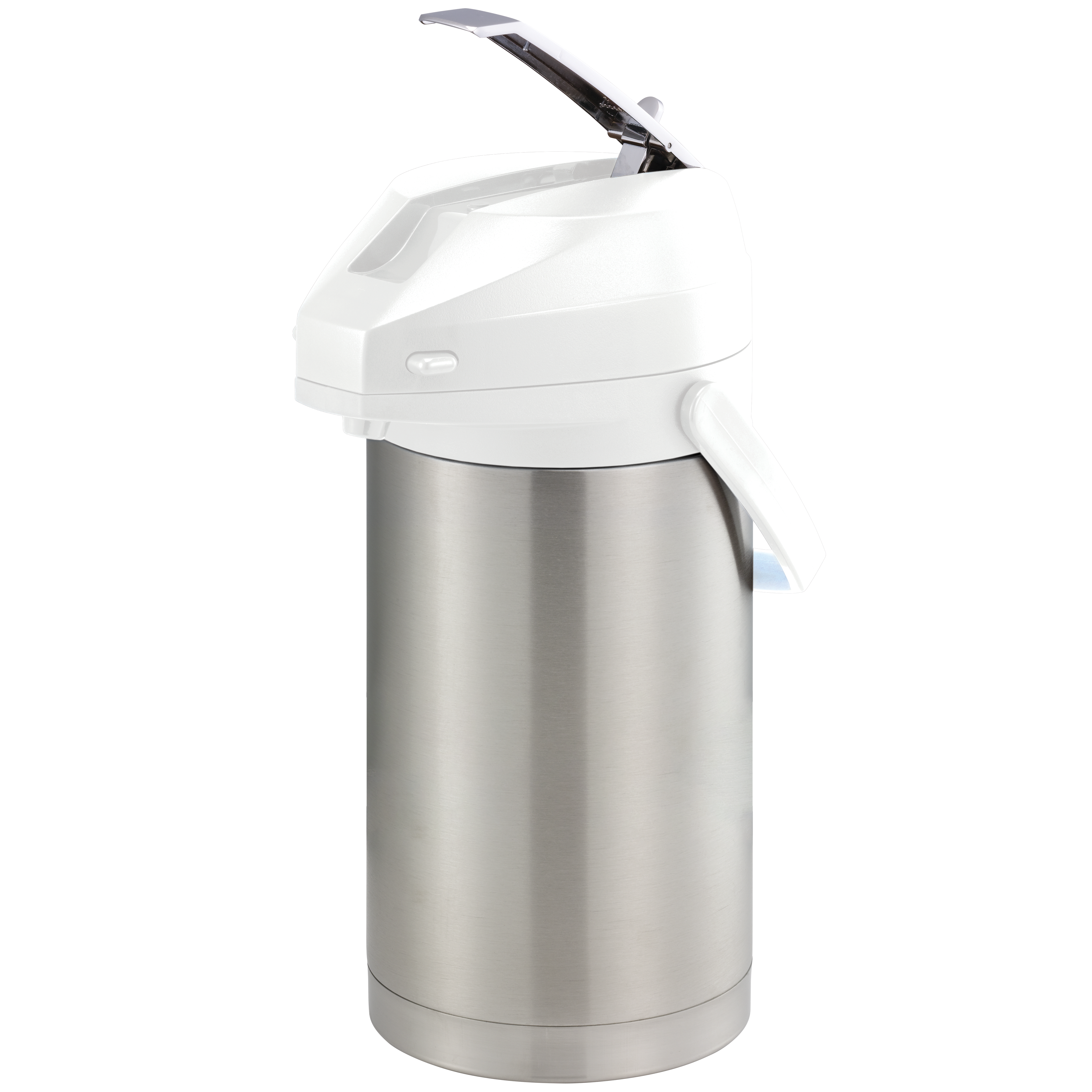 Service Ideas CTAL30WHT Color-Me SVAC 3-Liter Vacuum Insulated Lever Lid Airpot in Brushed Stainless and White