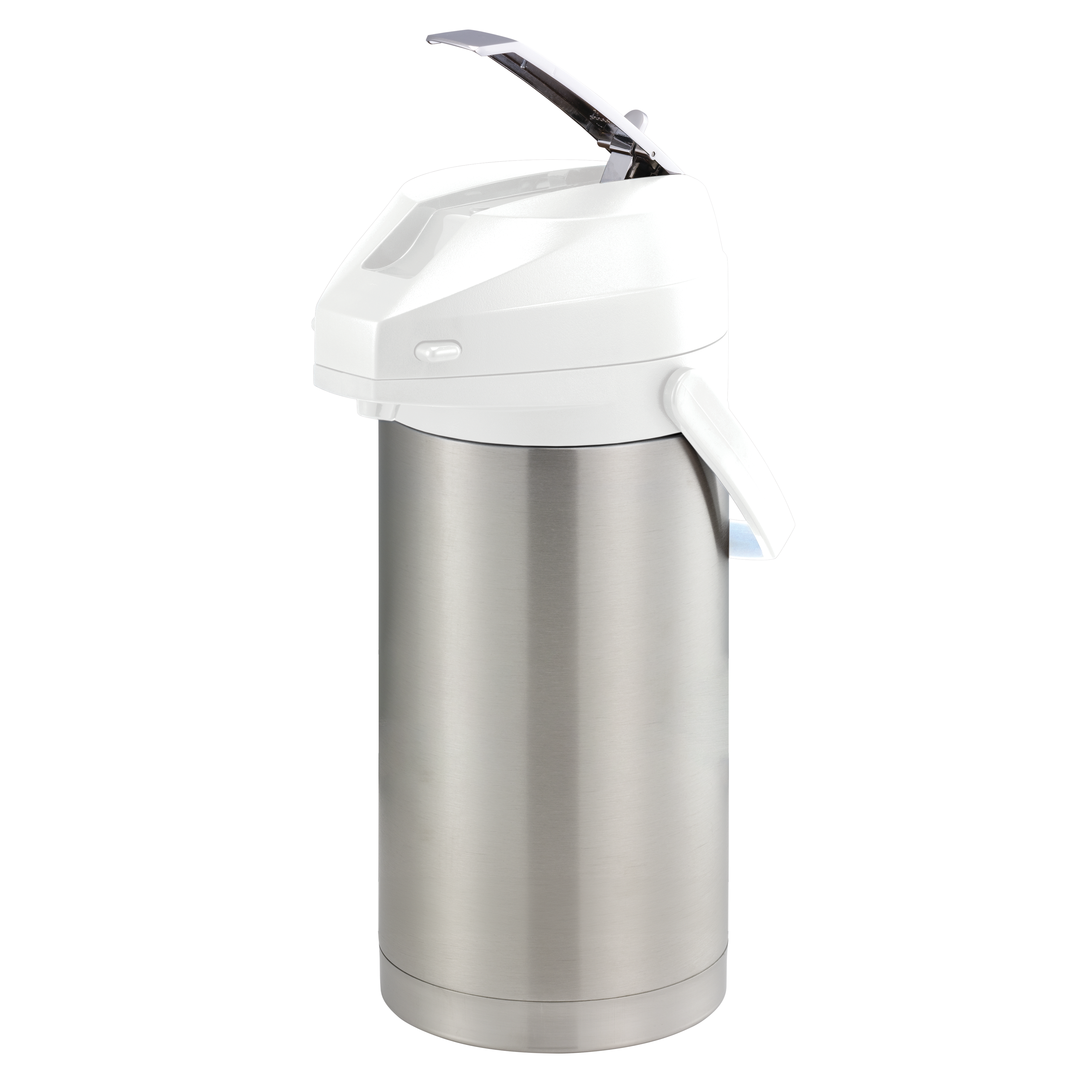 Service Ideas CTAL37WHT Color-Me SVAC 3.7-Liter Vacuum Insulated Lever Lid Airpot in Brushed Stainless and White