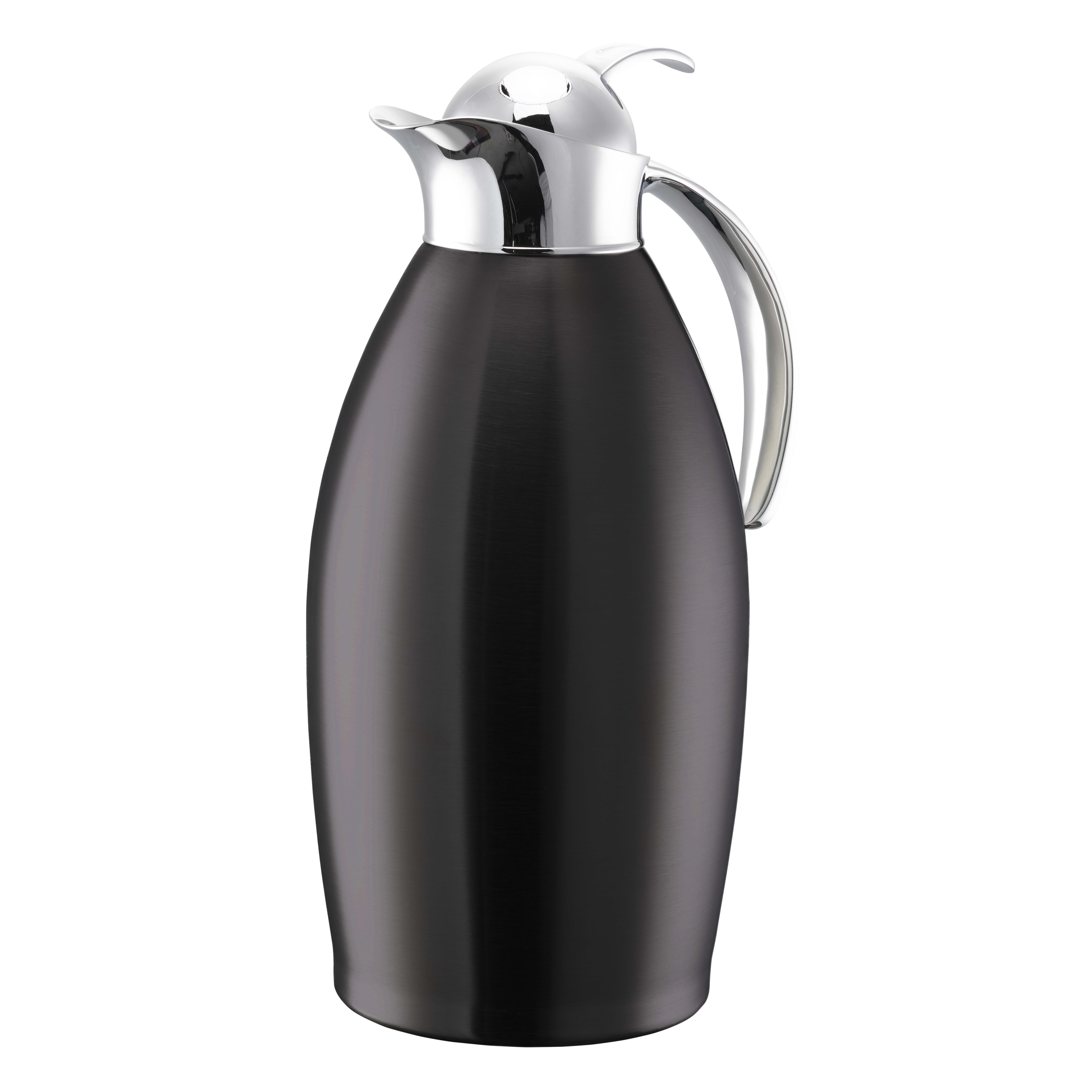Service Ideas NIC15BSPBBX Nicollet Series 1.5-Liter Stainless Vacuum Insulated Carafe with Push Button Lid in Black Onyx