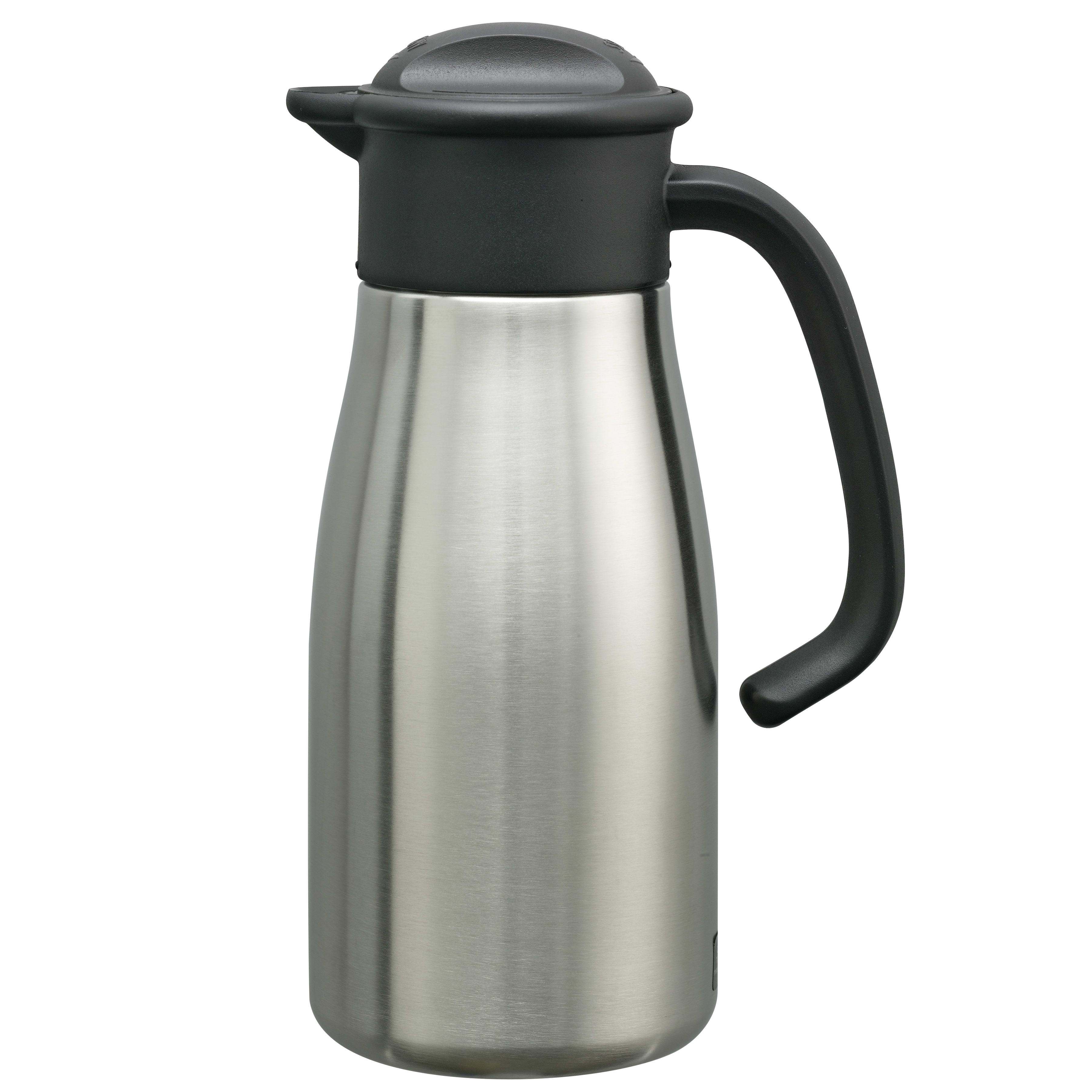 Service Ideas 700NK-N Portion Control Server 0.7-Liter Stainless Vacuum Insulated Carafe In Brushed Stainless And Black