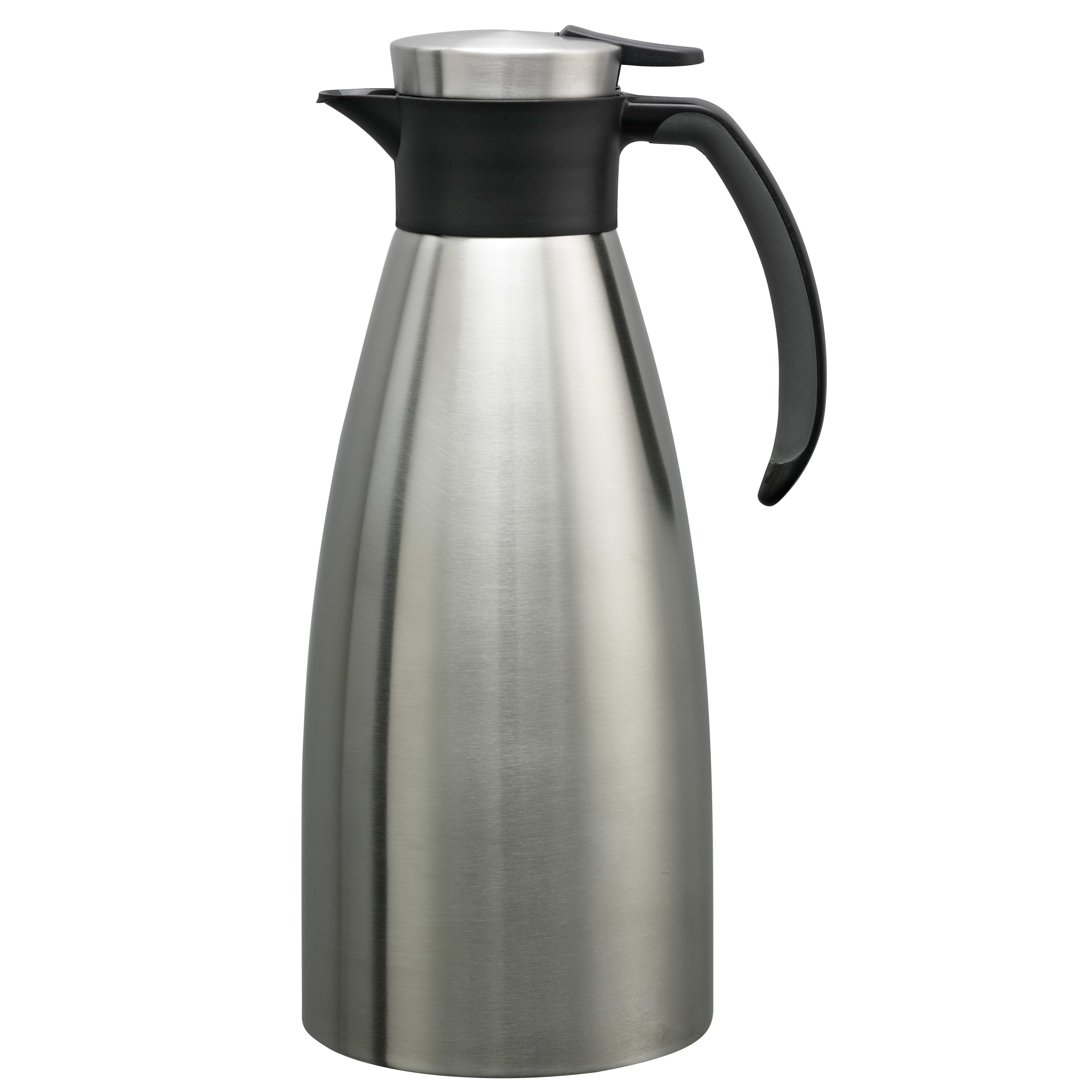Service Ideas 83715 Slim Server 1.5-Liter Stainless Vacuum Insulated Carafe In Brushed Stainless And Black