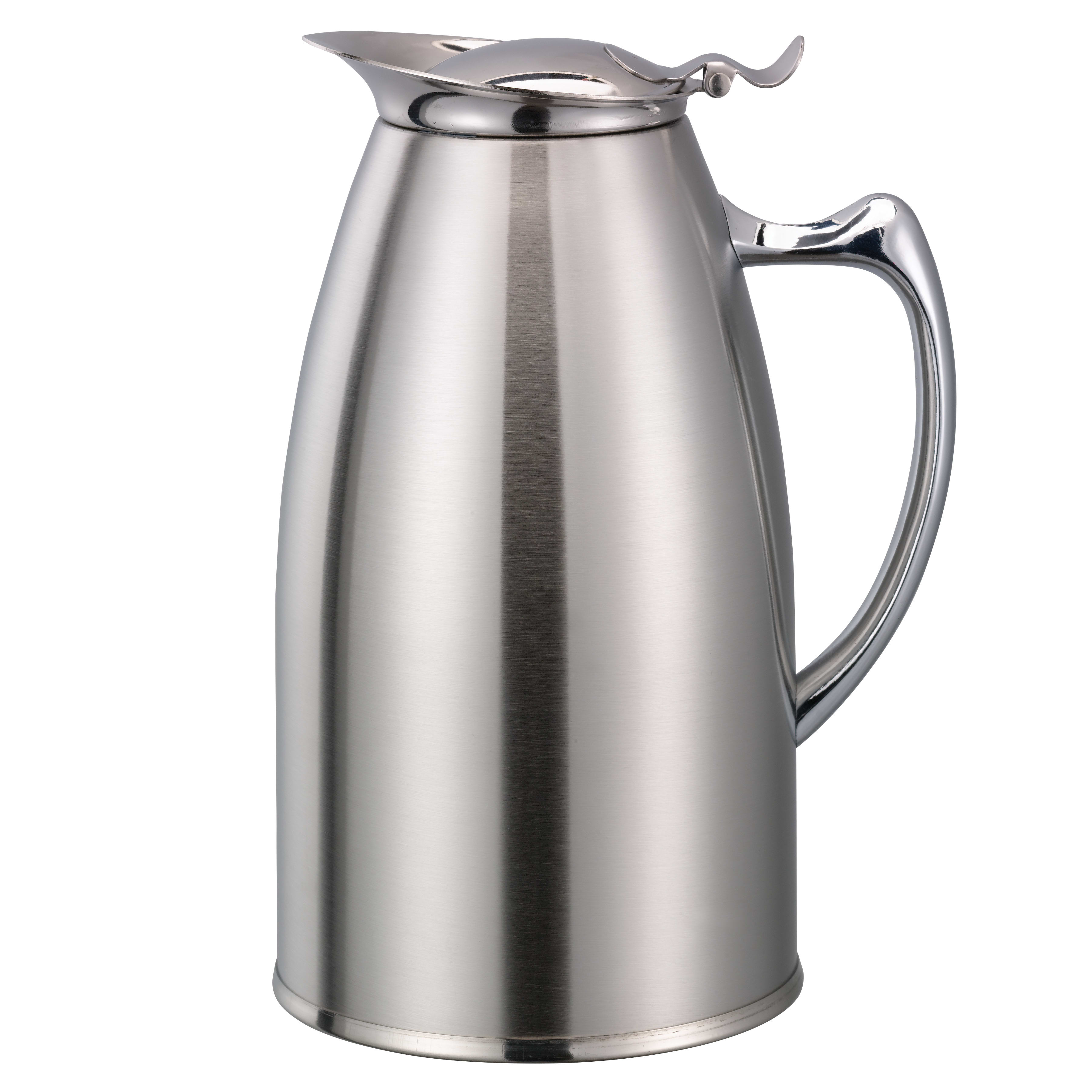 Service Ideas WP1SA Insulated Pitcher 1-Liter Foam Insulated Server In Brushed Stainless