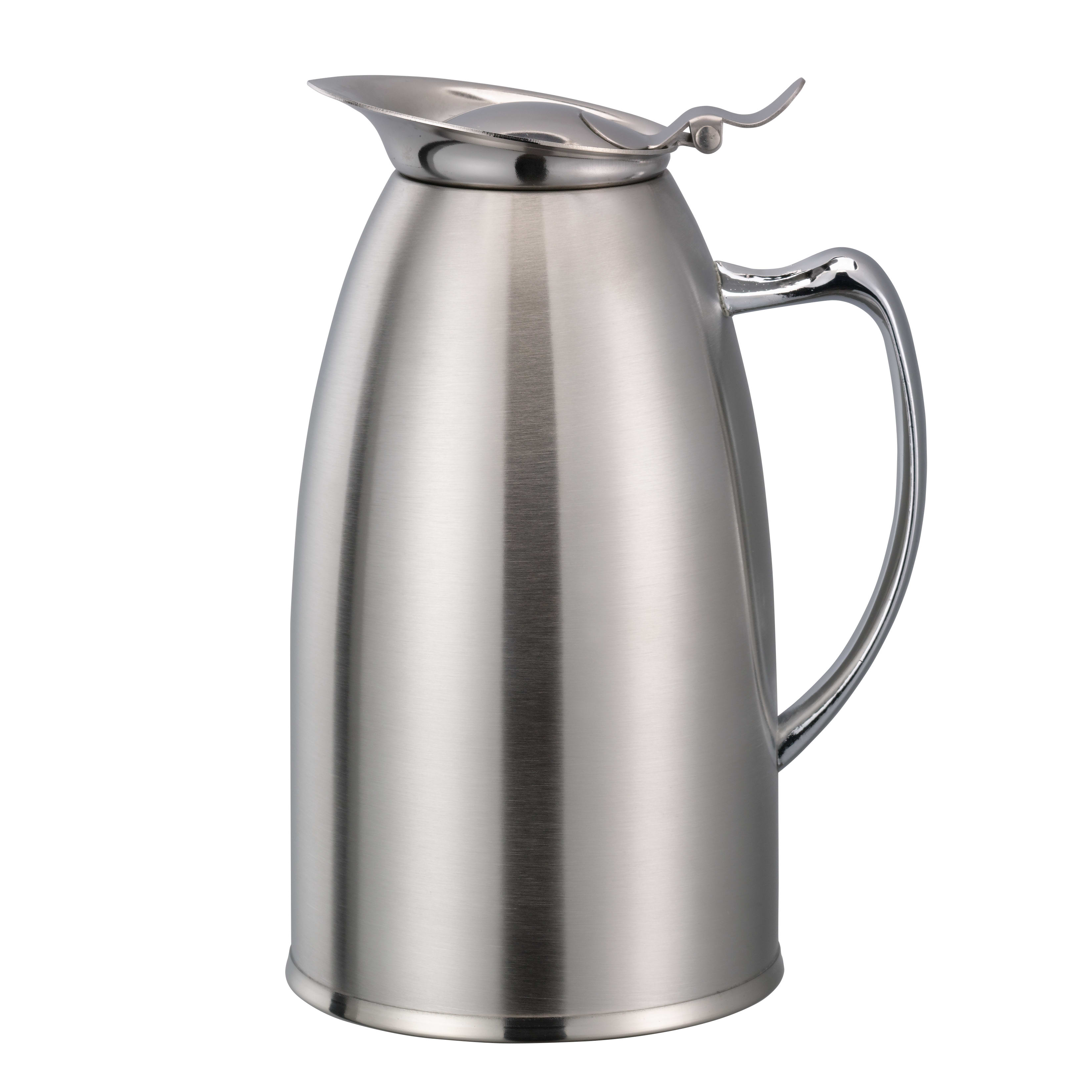 Service Ideas WP6SA Insulated Pitcher 0.6-Liter Foam Insulated Server In Brushed Stainless