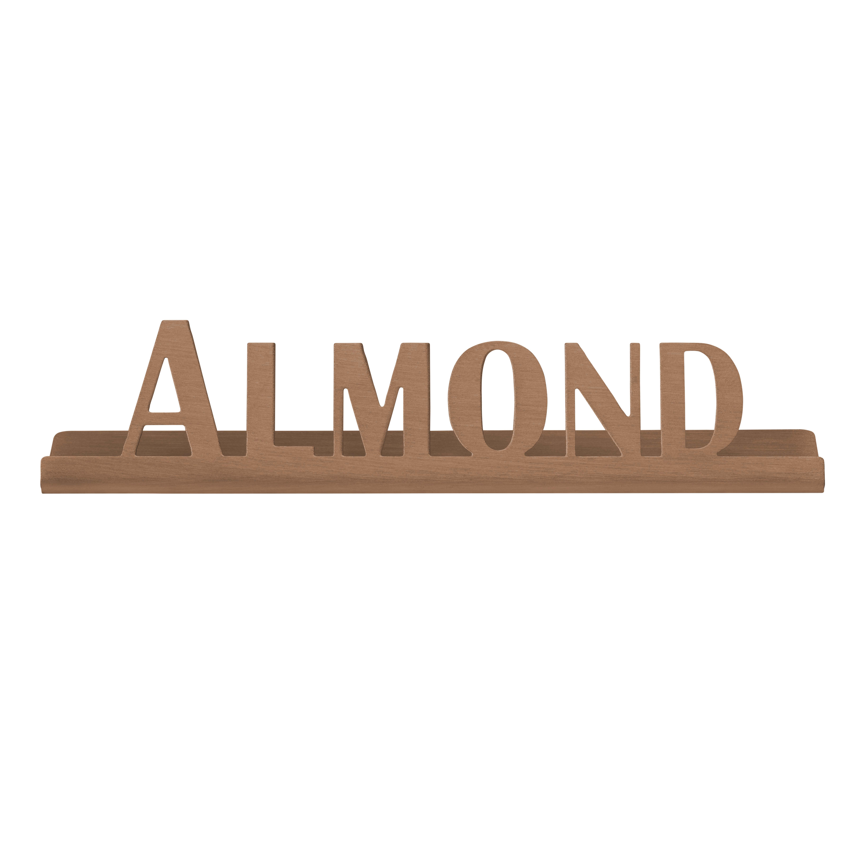 Service Ideas 1C-ST-ALMOND-SIGN-RG Laser Cut Id "Almond" Table Sign In Rose Gold