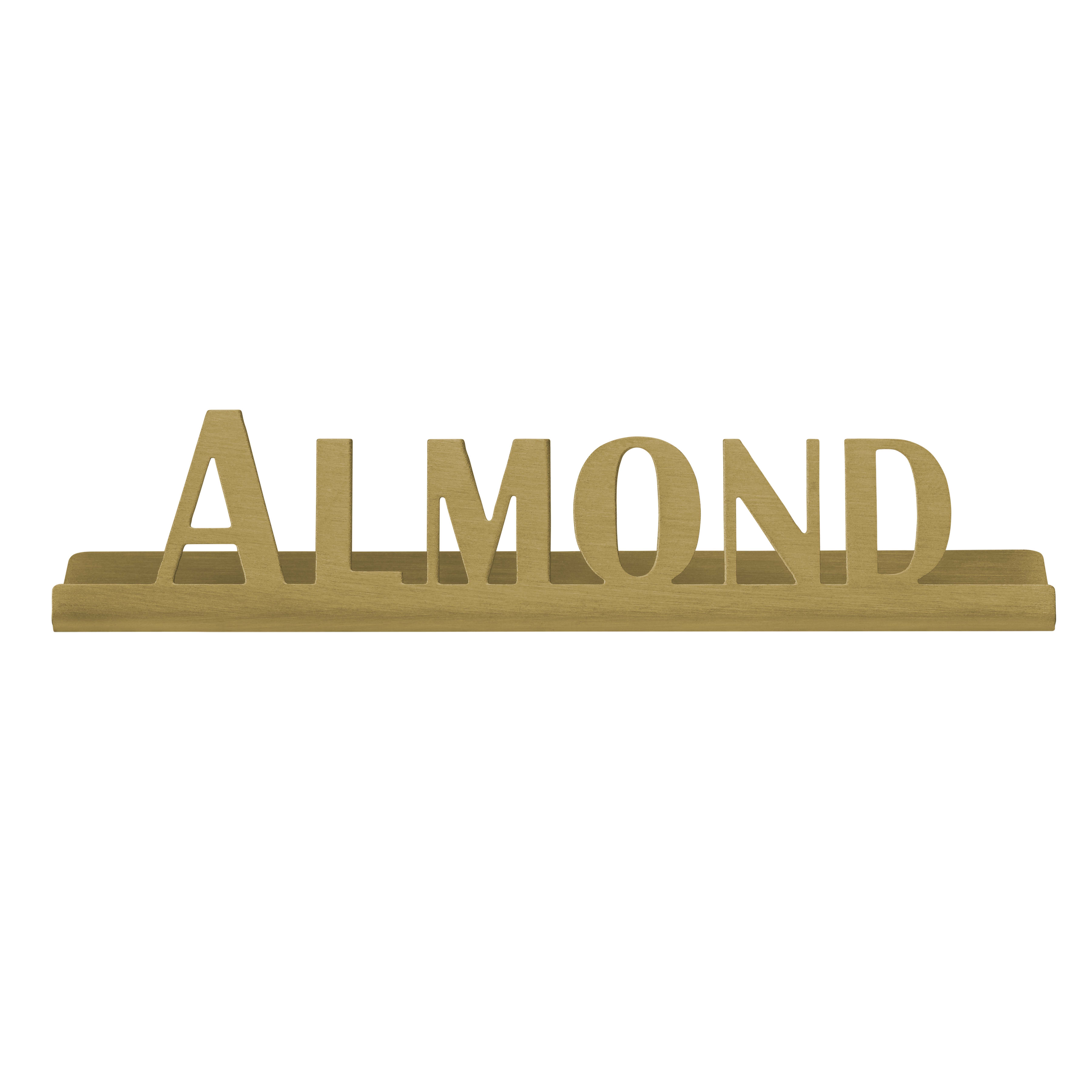 Service Ideas 1C-ST-ALMOND-SIGN-VG Laser Cut Id "Almond" Table Sign In Vintage Gold