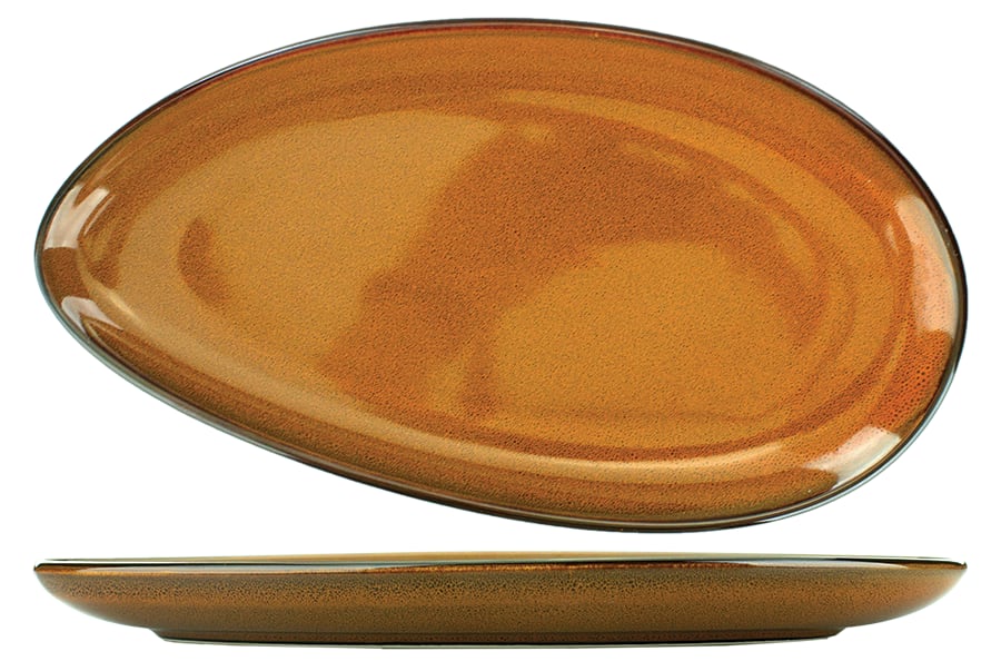 International Tableware LU-14-TA Luna™ Stoneware Terracotta Platter 12-1/2" x 6-1/2"