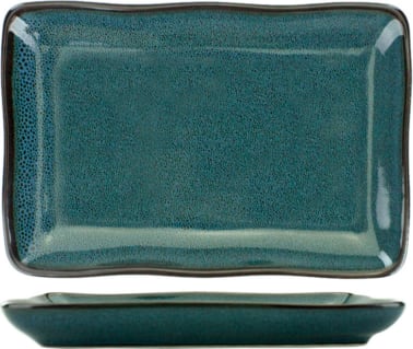 International Tableware LU-64-MI Luna™ Stoneware Midnight Blue Rectangular Platter 6" x 4"