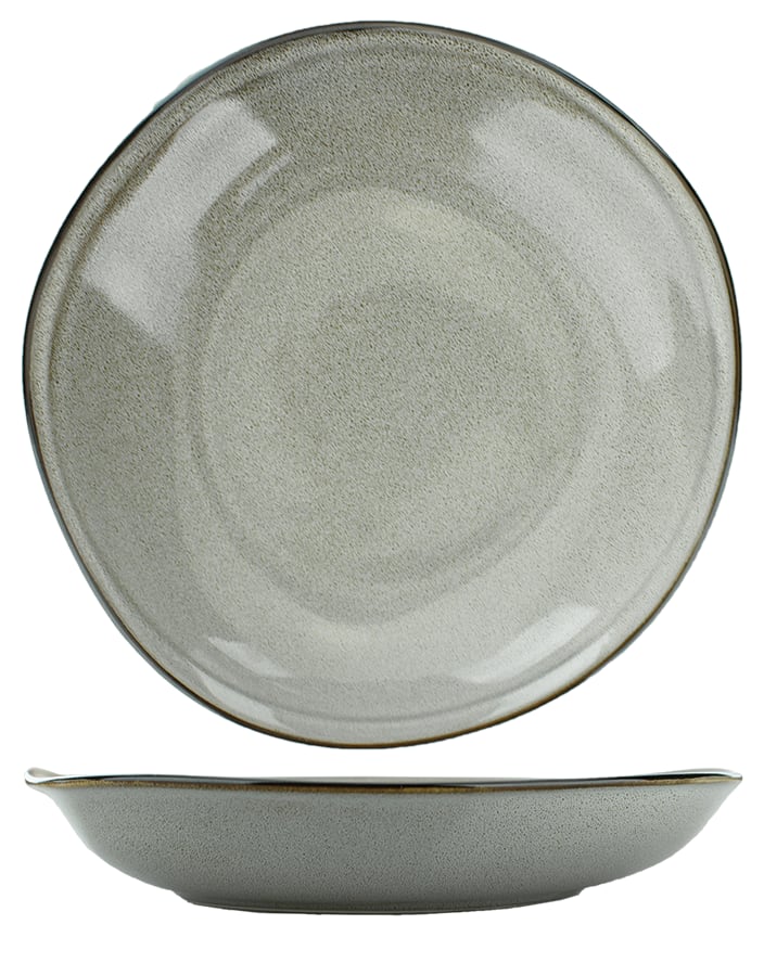 International Tableware LU-120-AS Luna™ Stoneware Ash Pasta/Rim Soup Bowl (48oz)