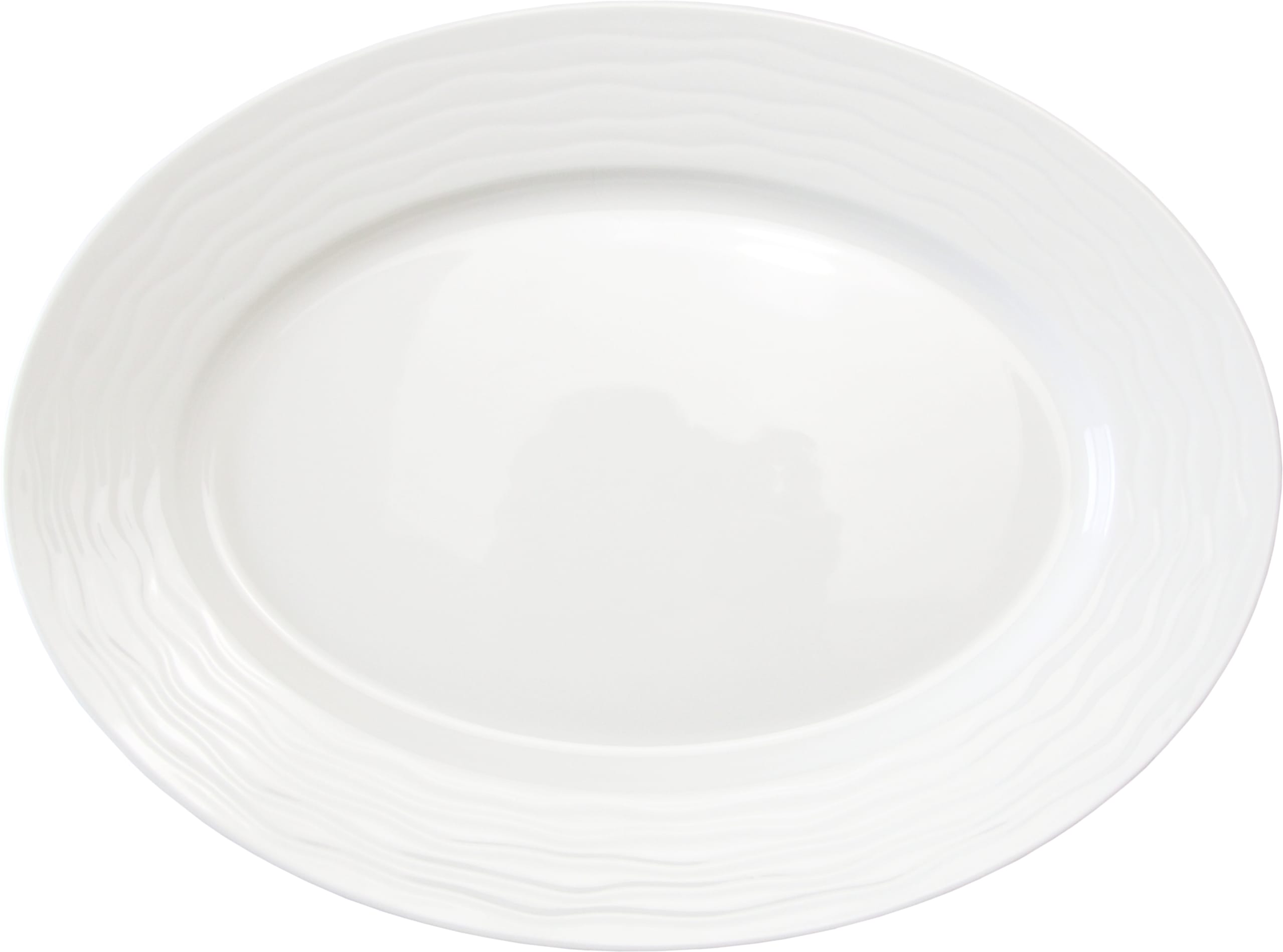 International Tableware WA-14 Wave™ Porcelain BW Platter 12-1/2" x 9-1/2"