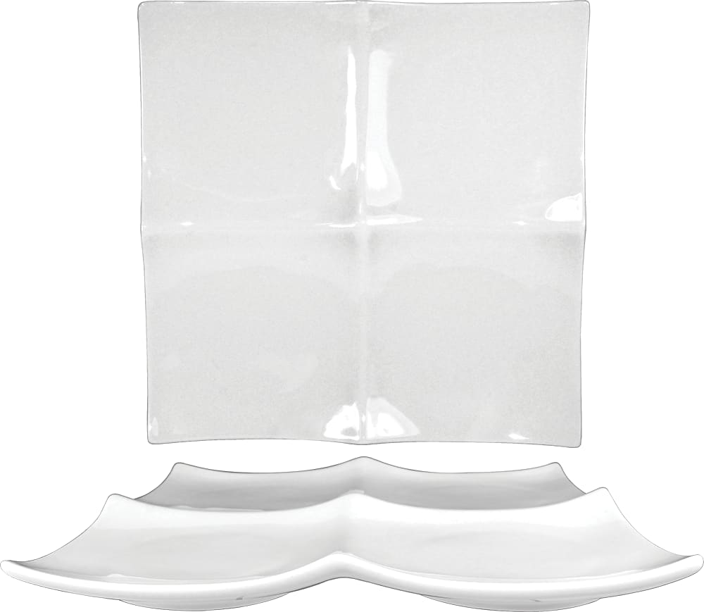 International Tableware PA-407 Paragon™ Porcelain BW 4 Section Plate 7-3/4"