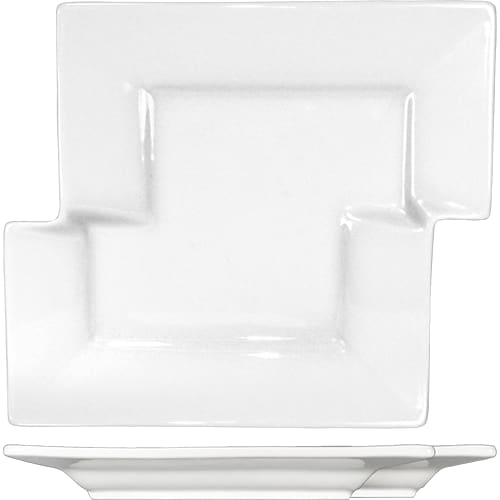 International Tableware EL-75 Elite™ Porcelain BW Puzzle Plate 8-1/8"