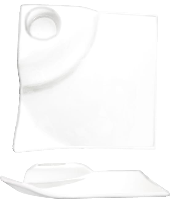International Tableware EL-800 Elite™ Porcelain BW Party Plate 8" (1oz well)