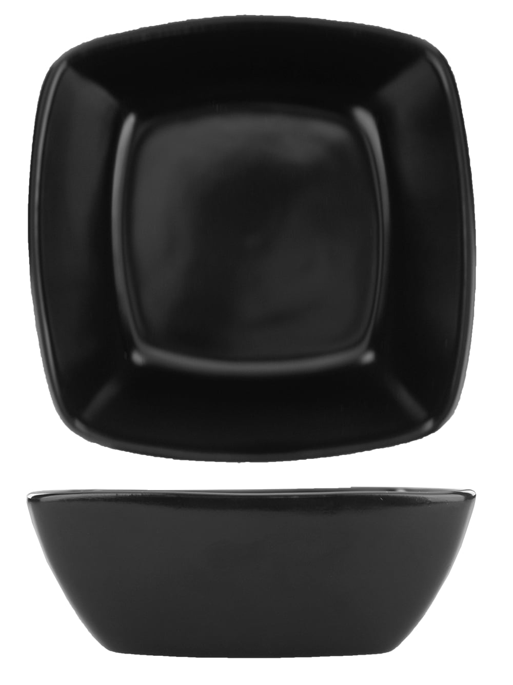 International Tableware QP-32-MB Quad™ Porcelain Matte Black Square Bowl (18oz)