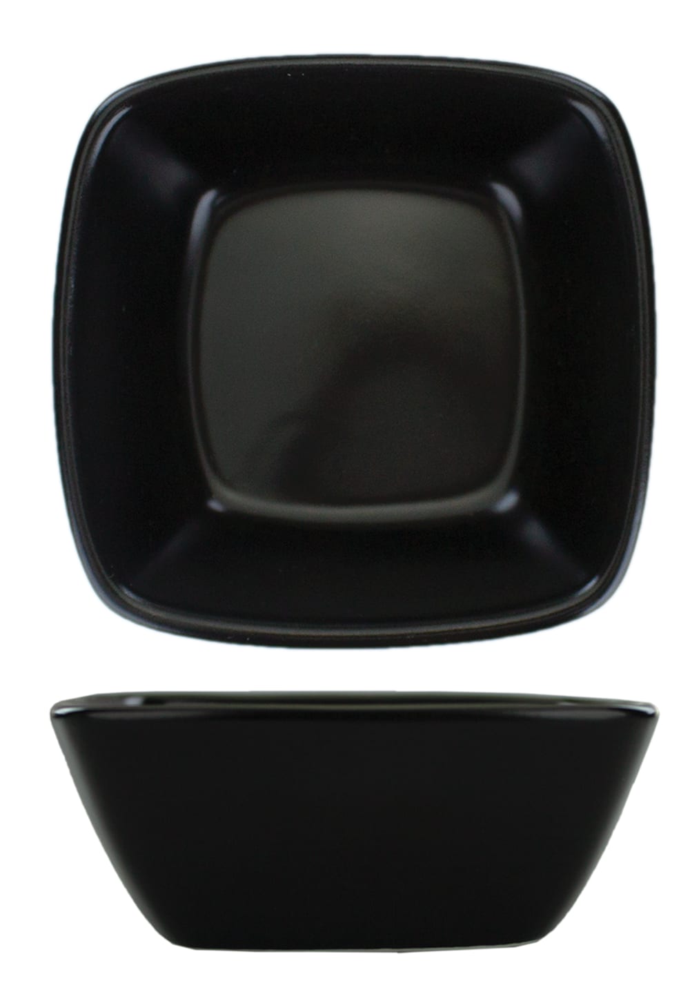 International Tableware QP-31-MB Quad™ Porcelain Matte Black Square Fruit Dish (6oz)