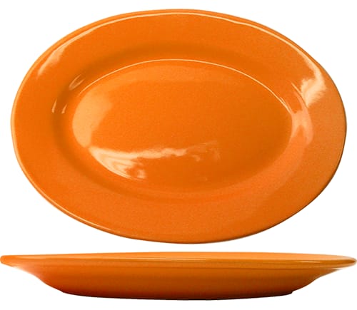 International Tableware CA-12-O Cancun™ Stoneware Orange WR Platter 10-3/8" x 7-1/4"